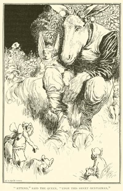 Katılın, dedi Kraliçe, Bu tatlı beyefendinin üzerine by William Heath Robinson
