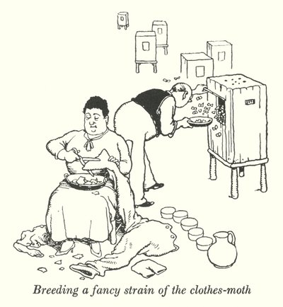 Giysi güvesinin süslü bir soyunu yetiştirmek (lito) by William Heath Robinson