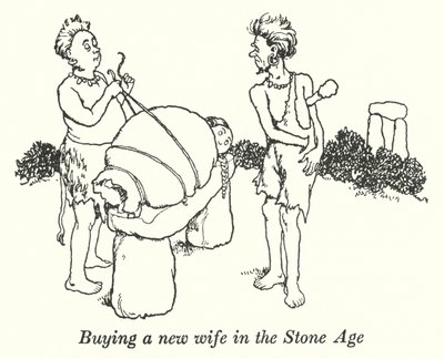 Taş Devri'nde yeni bir eş satın almak (lito) by William Heath Robinson