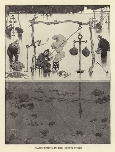 Donmuş kuzeyde midye mızraklama by William Heath Robinson