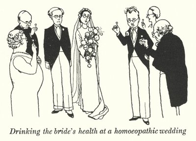 Homeopatik bir düğünde gelinin sağlığını içmek (lito) by William Heath Robinson