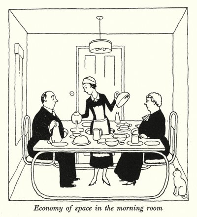 Sabah odasında yer tasarrufu (lito) by William Heath Robinson