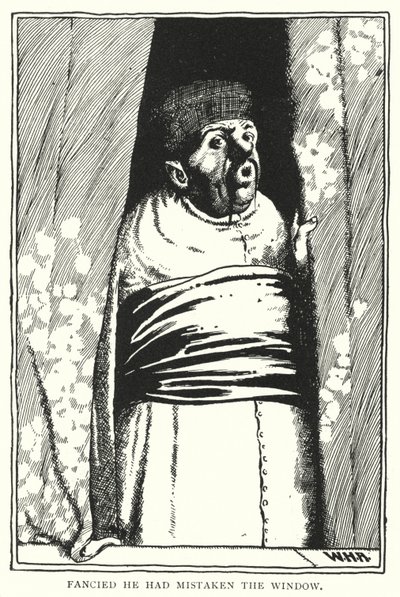 Pencereyi karıştırdığını sandı (gravür) by William Heath Robinson