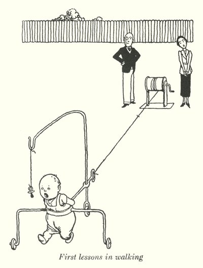 İlk yürüyüş dersleri (lito) by William Heath Robinson