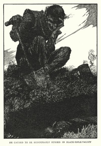 Kara-toprak-vadisine (lito) şerefli bir şekilde defnedilmesine sebep oldu. by William Heath Robinson