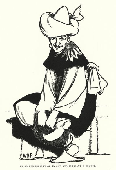 Doğal olarak çok neşeli ve hoş bir mizaca sahipti (gravür) by William Heath Robinson