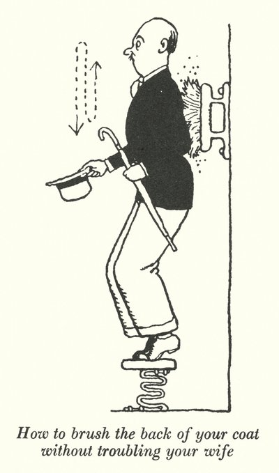 Karınızı rahatsız etmeden paltonuzun arkasını nasıl fırçalarsınız (lito) by William Heath Robinson