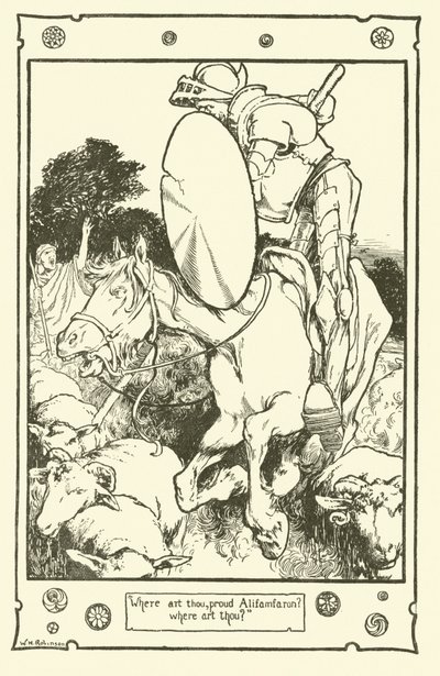 Don Kişot (lito) için çizim by William Heath Robinson