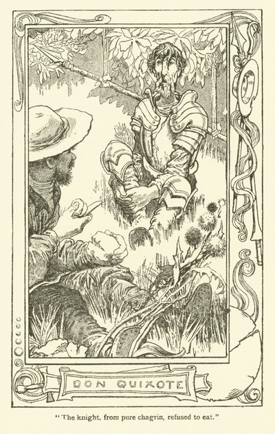 Don Kişot (lito) için çizim by William Heath Robinson