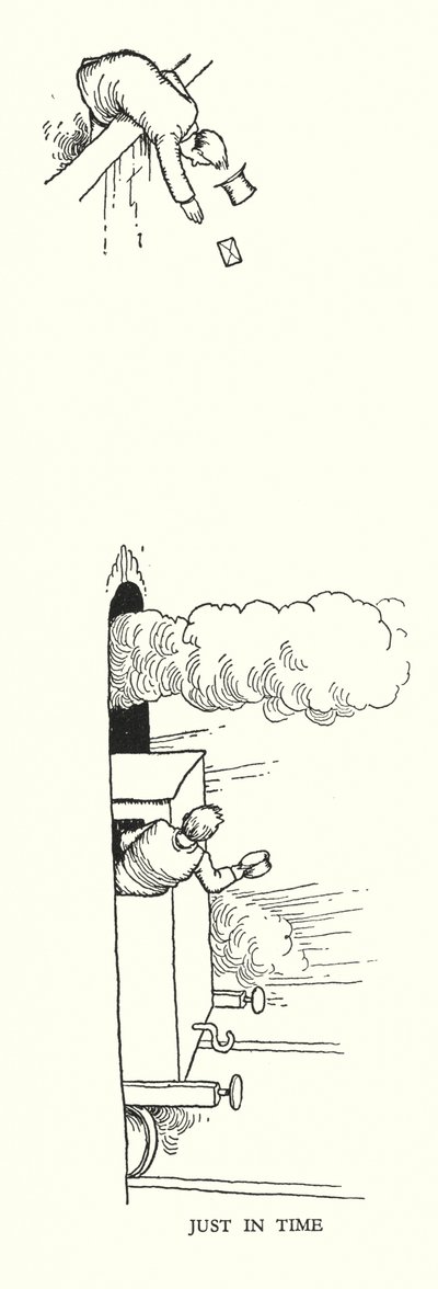 W Heath Robinson (lito) tarafından Demiryolu Ribaldry için İllüstrasyon by William Heath Robinson