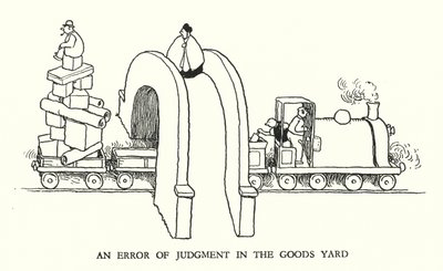 W Heath Robinson (lito) tarafından Demiryolu Ribaldry için İllüstrasyon by William Heath Robinson