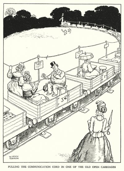 W Heath Robinson (lito) tarafından Demiryolu Ribaldry için İllüstrasyon by William Heath Robinson