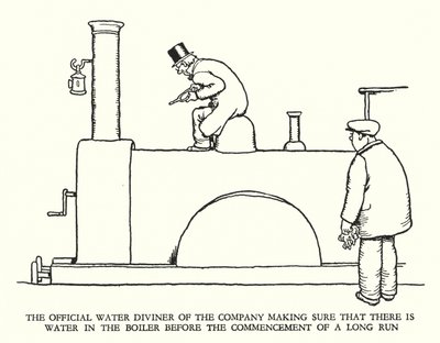 W Heath Robinson (lito) tarafından Demiryolu Ribaldry için İllüstrasyon by William Heath Robinson