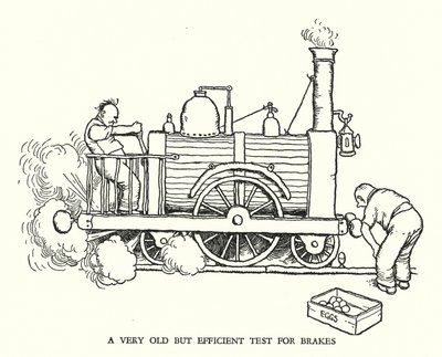 W Heath Robinson (lito) tarafından Demiryolu Ribaldry için İllüstrasyon by William Heath Robinson