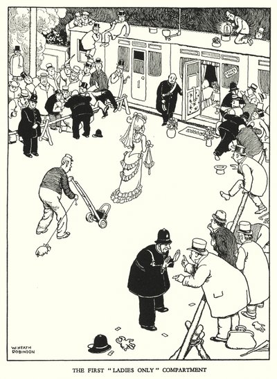 W Heath Robinson (lito) tarafından Demiryolu Ribaldry için İllüstrasyon by William Heath Robinson
