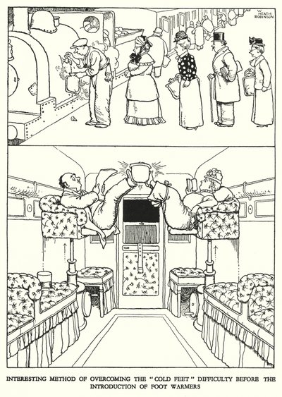 W Heath Robinson (lito) tarafından Demiryolu Ribaldry için İllüstrasyon by William Heath Robinson