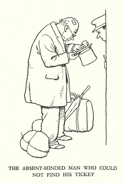 W Heath Robinson (lito) tarafından Demiryolu Ribaldry için İllüstrasyon by William Heath Robinson