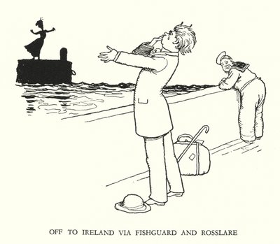 W Heath Robinson (lito) tarafından Demiryolu Ribaldry için İllüstrasyon by William Heath Robinson