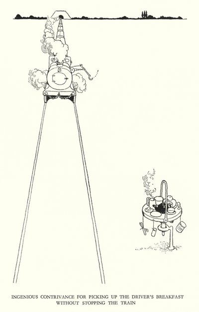 W Heath Robinson (lito) tarafından Demiryolu Ribaldry için İllüstrasyon by William Heath Robinson