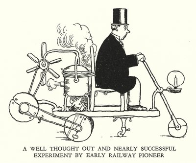 W Heath Robinson (lito) tarafından Demiryolu Ribaldry için İllüstrasyon by William Heath Robinson