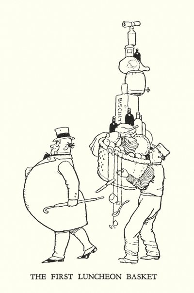 W Heath Robinson (lito) tarafından Demiryolu Ribaldry için İllüstrasyon by William Heath Robinson