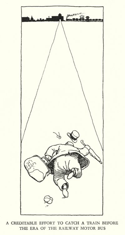 W Heath Robinson (lito) tarafından Demiryolu Ribaldry için İllüstrasyon by William Heath Robinson