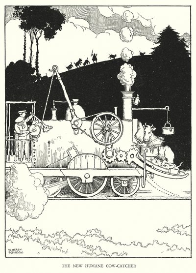 W Heath Robinson (lito) tarafından Demiryolu Ribaldry için İllüstrasyon by William Heath Robinson