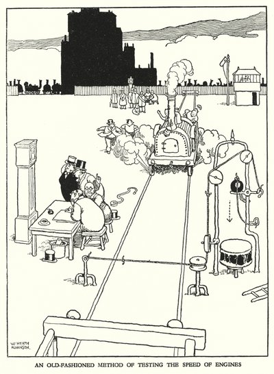 W Heath Robinson (lito) tarafından Demiryolu Ribaldry için İllüstrasyon by William Heath Robinson