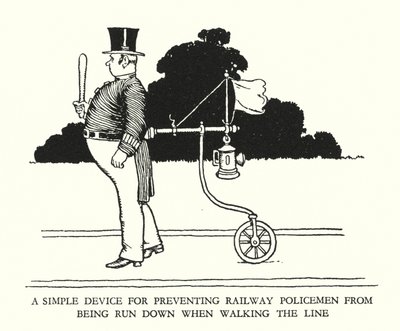 W Heath Robinson (lito) tarafından Demiryolu Ribaldry için İllüstrasyon by William Heath Robinson