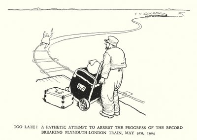 W Heath Robinson (lito) tarafından Demiryolu Ribaldry için İllüstrasyon by William Heath Robinson