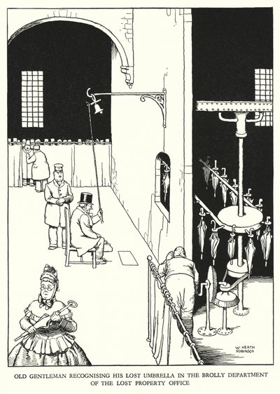W Heath Robinson (lito) tarafından Demiryolu Ribaldry için İllüstrasyon by William Heath Robinson