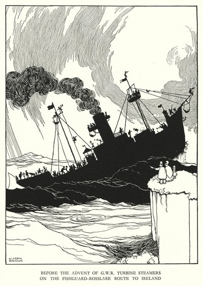 W Heath Robinson (lito) tarafından Demiryolu Ribaldry için İllüstrasyon by William Heath Robinson