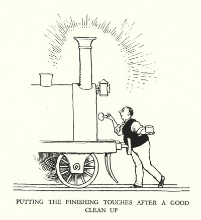 W Heath Robinson (lito) tarafından Demiryolu Ribaldry için İllüstrasyon by William Heath Robinson