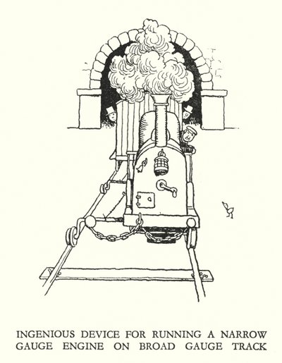 W Heath Robinson (lito) tarafından Demiryolu Ribaldry için İllüstrasyon by William Heath Robinson