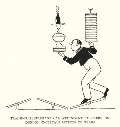 W Heath Robinson (lito) tarafından Demiryolu Ribaldry için İllüstrasyon by William Heath Robinson