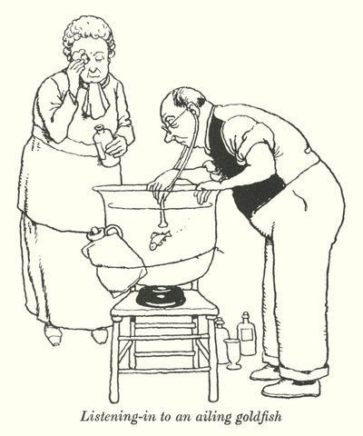 Hasta bir Japon balığını dinlemek (lito) by William Heath Robinson