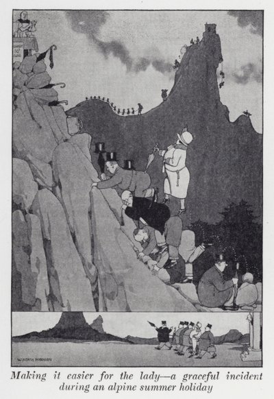 Bir alp yaz tatili sırasında hanımefendinin işini kolaylaştıran zarif bir olay (lito) by William Heath Robinson