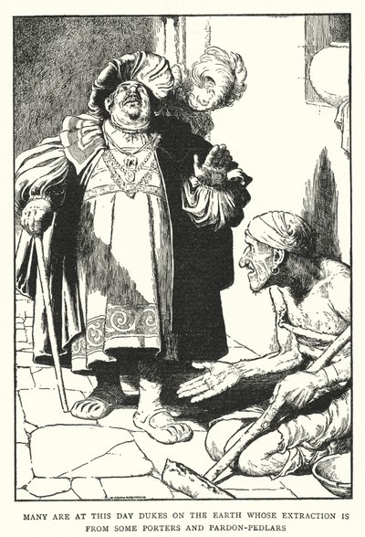Birçoğu bu gün, bazı hamallardan ve bağışlayıcılardan (lito) çıkarılan yeryüzündeki Düklerdir. by William Heath Robinson