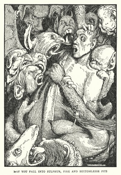 Kükürt, ateş ve dipsiz kuyulara düşsün (lito) by William Heath Robinson