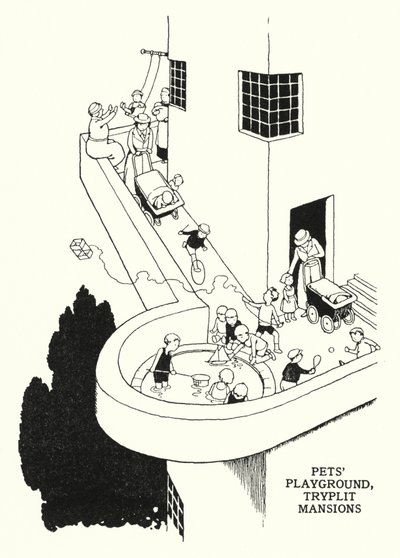 Evcil Hayvan Oyun Alanı, Triplit Konakları (taş) by William Heath Robinson