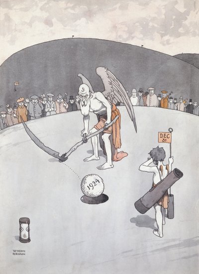 Eski Deliği Çıkarma (kalem ve mürekkep) by William Heath Robinson