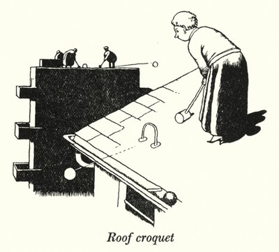 Çatı kroketi (lito) by William Heath Robinson
