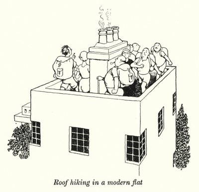 Modern bir dairede çatı yürüyüşü (lito) by William Heath Robinson