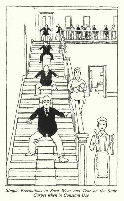 Sürekli Kullanımdayken Merdiven Halısında Aşınma ve Yıpranmayı Önlemek için Basit Önlemler (lito) by William Heath Robinson