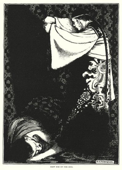 Onu oracıkta öldürdü (gravür) by William Heath Robinson