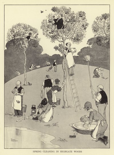 Highgate ormanlarında bahar temizliği by William Heath Robinson