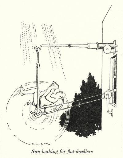 Ev sakinleri için güneş banyosu (taş) by William Heath Robinson