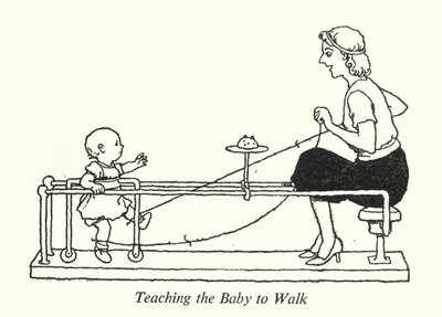 Bebeğe Yürümeyi Öğretmek (taş) by William Heath Robinson