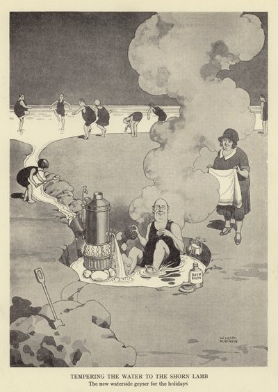 Suyu kırpılmış kuzuya tavlamak, tatiller için yeni su kenarı şofben by William Heath Robinson