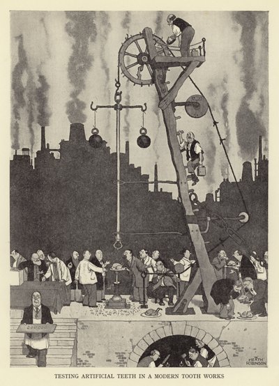 Modern diş çalışmalarında yapay dişlerin test edilmesi by William Heath Robinson
